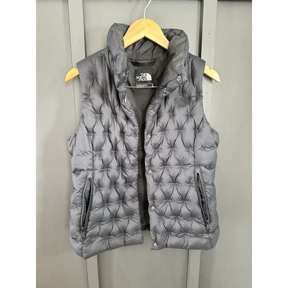 Womens Black North Face Holladown Quilted Down Puffer Vest Jacket Sleeveless M
